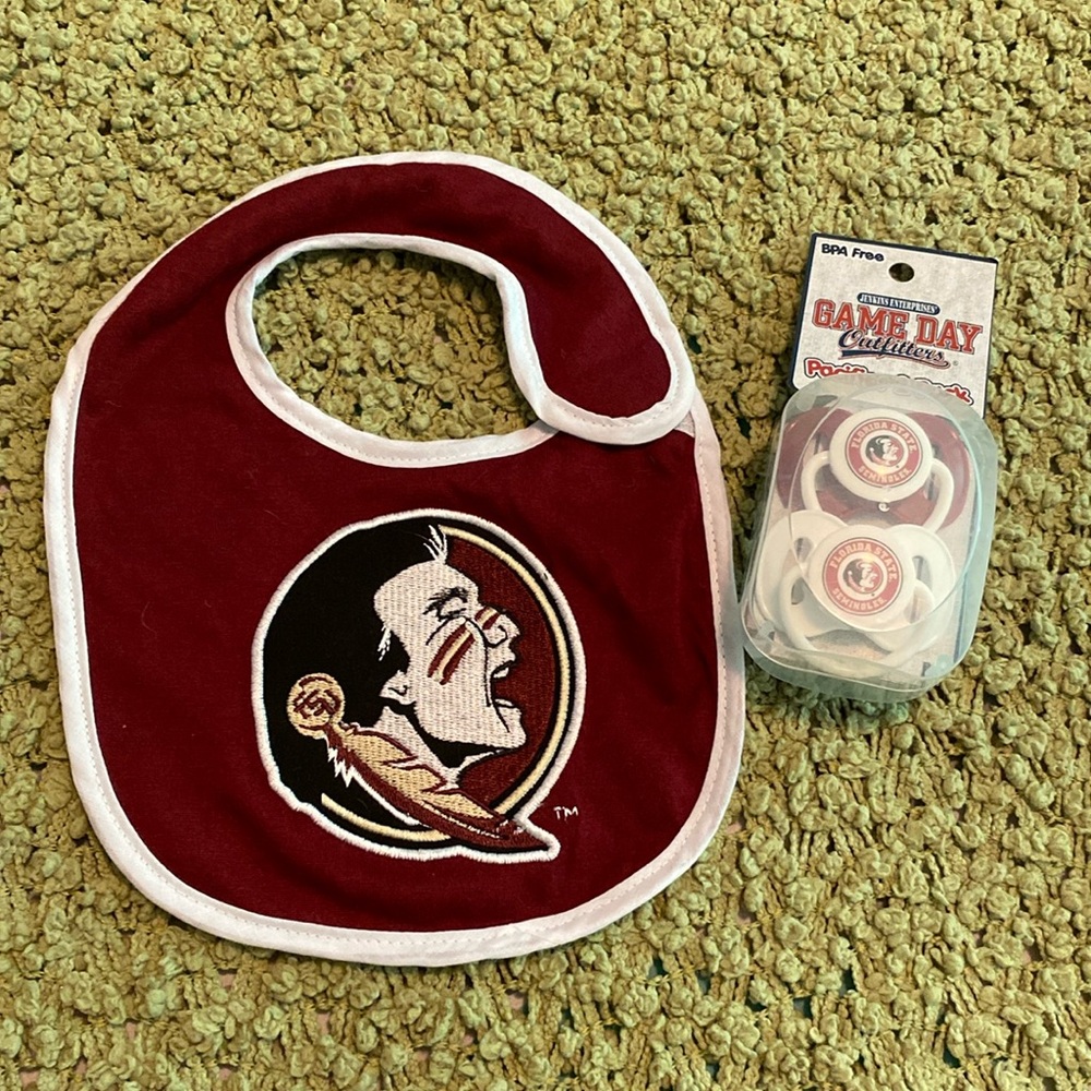 FSU Bib and set of 2 Pacifiers